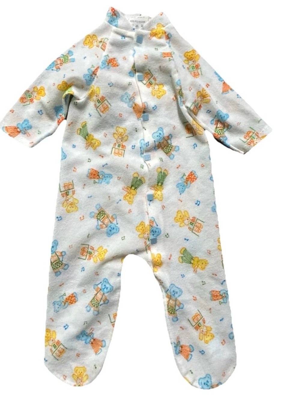 Vintage Baby Footie Pajamas Bears Playing Music Size 0-3 Months